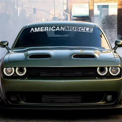 Adesivo de pára-brisa de muscle car americano