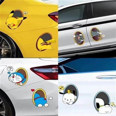 Adesivo de anime de desenho animado Pokémon e Doraemon