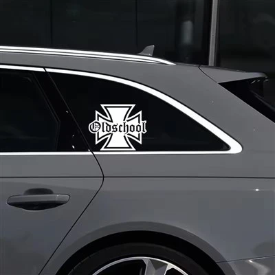 Decalque de vinil com personalidade e texto da velha escola