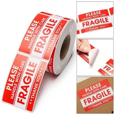 1000/500pcs em inglês adesivos frágeis
