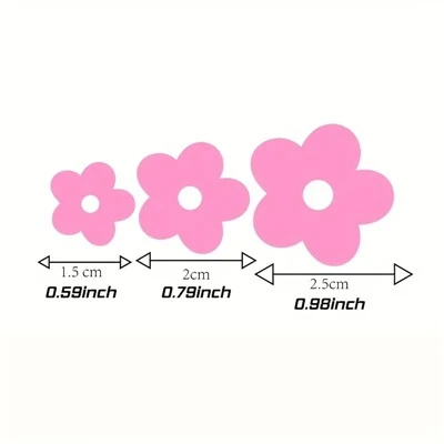 12 pcs de decoração de vinil de flores coloridas