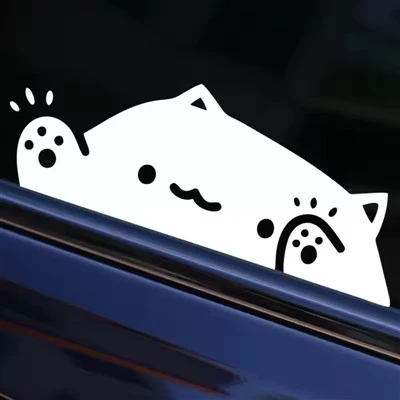 Adesivo de carro gato fofo a laser colorido