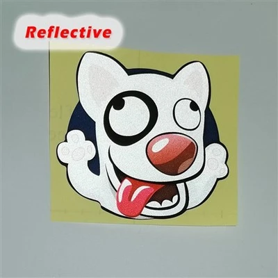 Adesivo refletor de carro padrão de gato e cachorro