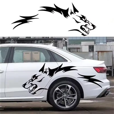 Adesivo de decoração de cabeça de lobo para carro