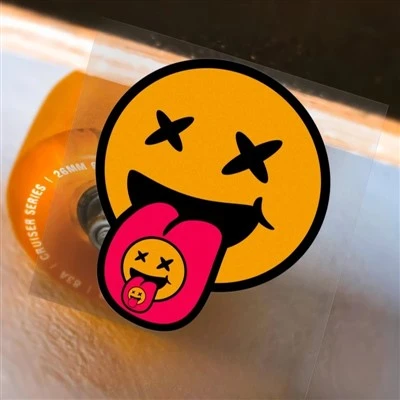 1pc criativo smiley rosto de motocicleta adesivos