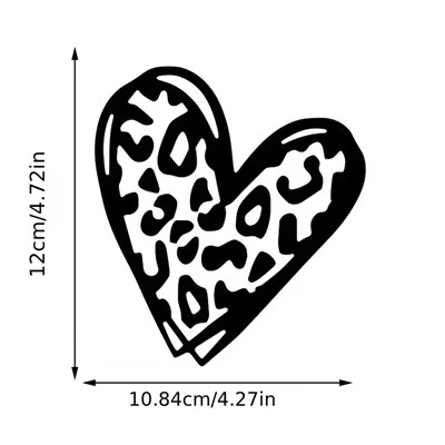 1pc em forma de leopardo em forma de coração adesivos