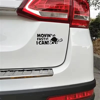 Texto de adesivo para carro, movimentação rápida como posso