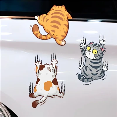 Adesivos engraçados para carro com garra de urso e gato