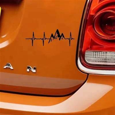 Adesivos de carros de padrão de frequência cardíaca da montanha