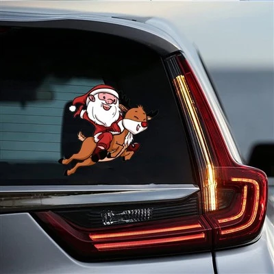 Decalque para janela de carro do Papai Noel para presente de Natal