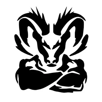 ET11366# Black/White Cool Ram Vinil Decal
