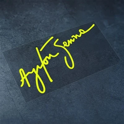 Adesivos de assinatura do motorista de Ayrton Senna