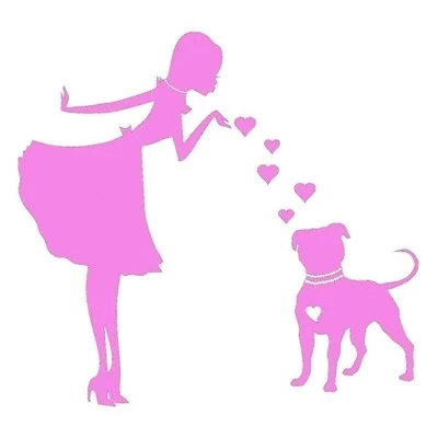 Adesivo de animal de estimação de cachorro de amor de beleza