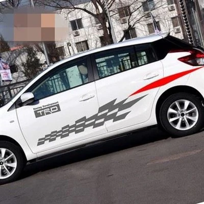 Adesivo de corpo de carro estilo bandeira de corrida