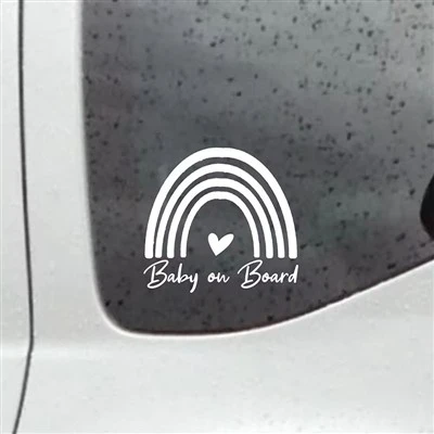 Bebê a bordo do arco -íris adesivos de carro