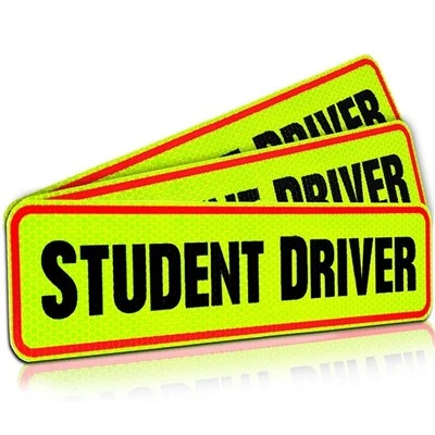 Adesivo de carro estudante motorista aviso reflexivo