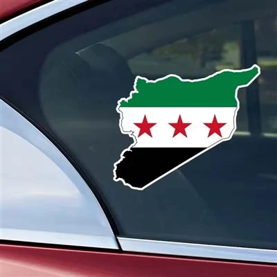 Adesivo de carro mapa de bandeira na Síria