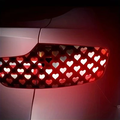 Adesivo de capa de luz de carro em forma de coração preto