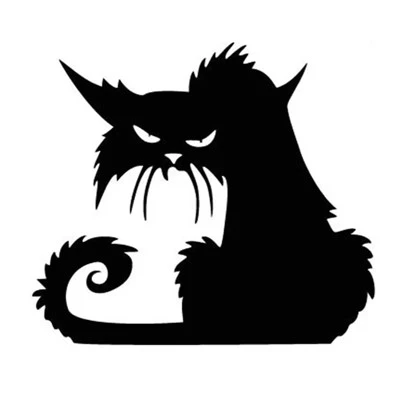 Adesivos de janela de gato terrorismo de Halloween preto/prata