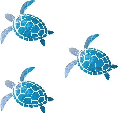 Adesivo decalque tartaruga oceano azul
