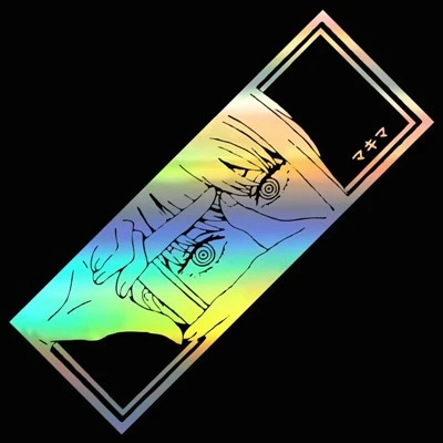 Adesivos de interiores de carro, adesivos japoneses de anime, adesivos holográficos à prova de intempéries, decoração automática