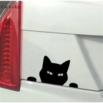 Adesivos de carro desenho de anime à prova d'água gato preto