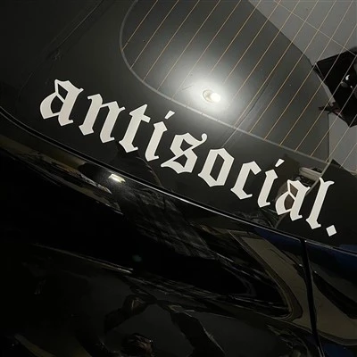Decalques anti -sociais de estilo de carro Banner de pára -brisa