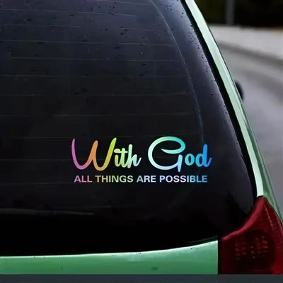 Com Deus todas as coisas são possíveis adesivo
