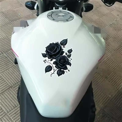 Adesivo de rosa preta cortada