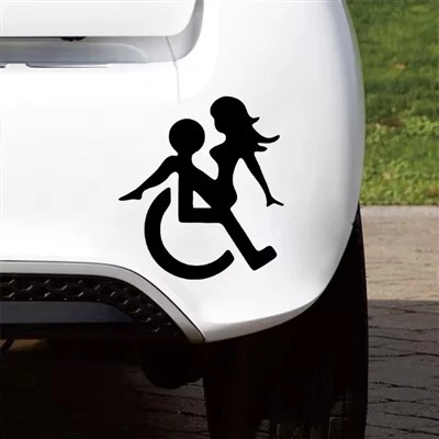 Adesivo para carro com cadeira de rodas para pessoa com deficiência