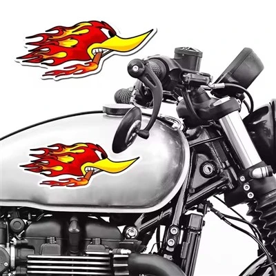 Adesivos de motocicleta de pato de chama para moto