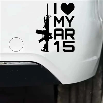 Eu amo ar -15 adesivo de carro de pistola