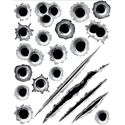 Adesivos falsos de buracos de bala de arma