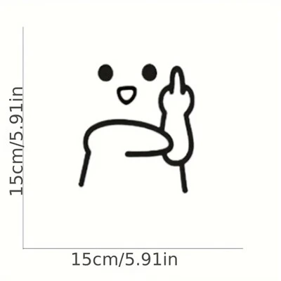 Adesivo de emoji de linha divertido e fofo