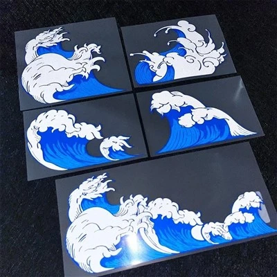 JDM Sea Wave Reffortive Motorcycle Stickers