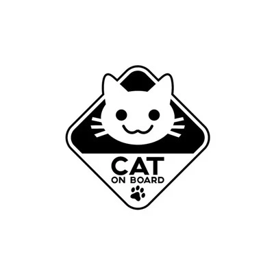 Gato de adesivo de carro de vinil engraçado a bordo