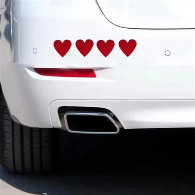 Adesivos refletivos para carro em formato de coração