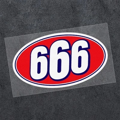 Número 666 adesivo engraçado de motocicleta