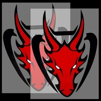 Red Dragon Head Reflexive Motorcycle Stickers