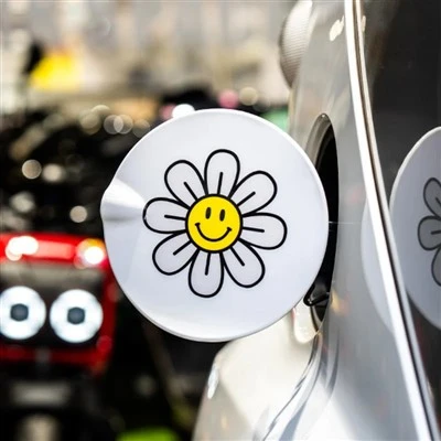 Adesivos de motocicleta de rosto de crisântemo sorridente