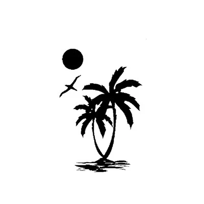 Adesivo de carro de praia de palmeira solar