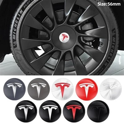 Emblema da tampa central de roda de 56 mm Tesla de 56 mm