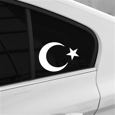 Bandeira turca lua e estrela adesivo de carro
