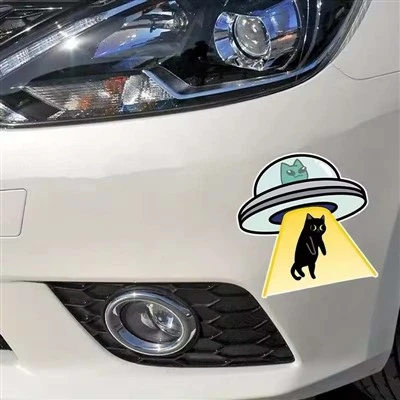 OVNI Pegue um decalque impermeável de vinil de gato