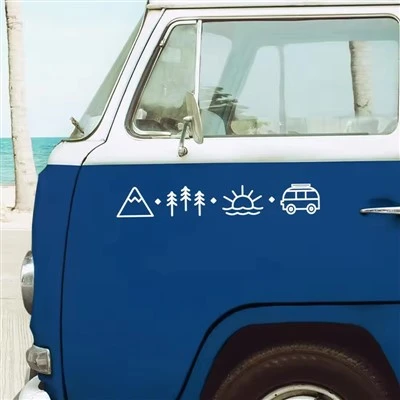 Decoração de decalques para van camping