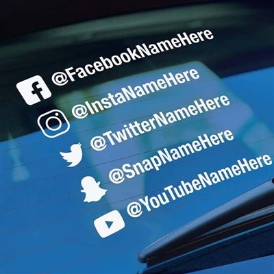 Decalque recortado personalizado para mídias sociais