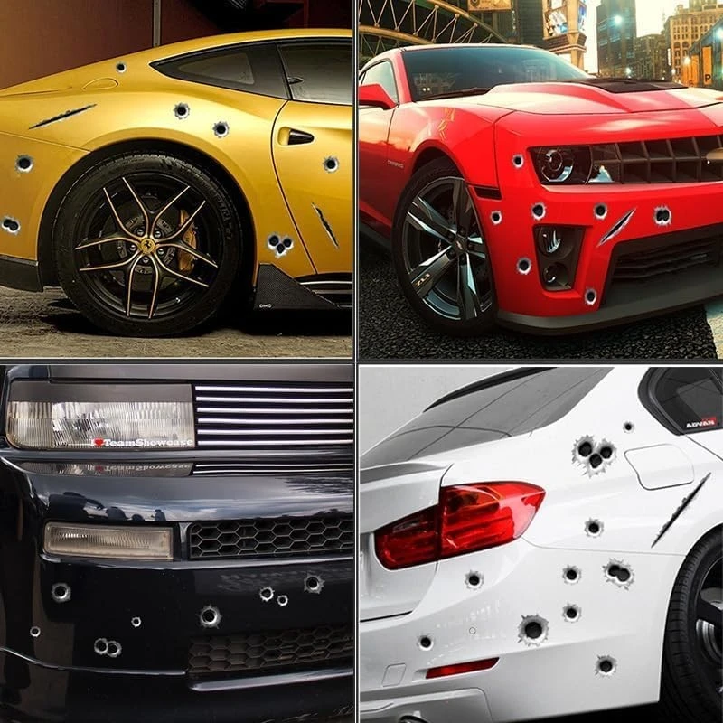 Sticker Bullet Holes Car