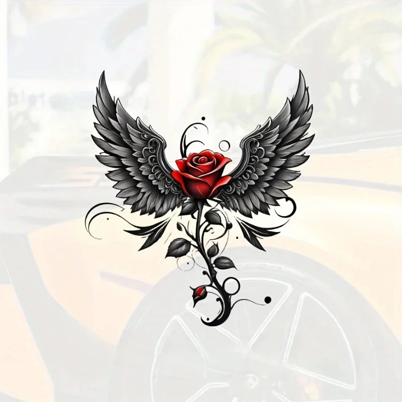Atum asas de anjo rosa adesivos de carro
