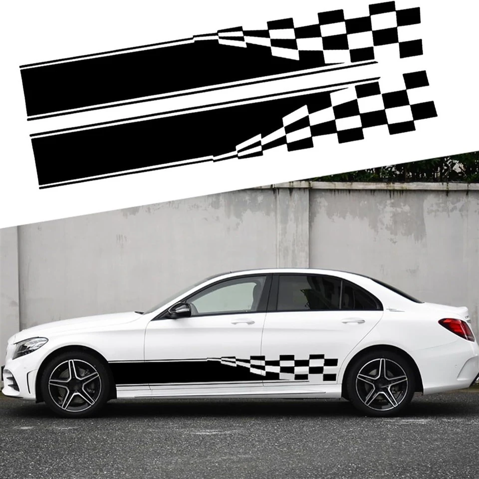 Vinyl Black Racing Stripes Decals Car Body